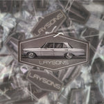 Hanging Car Air Freshener with Laysons Logo and Classic Bagged Mercedes SEL